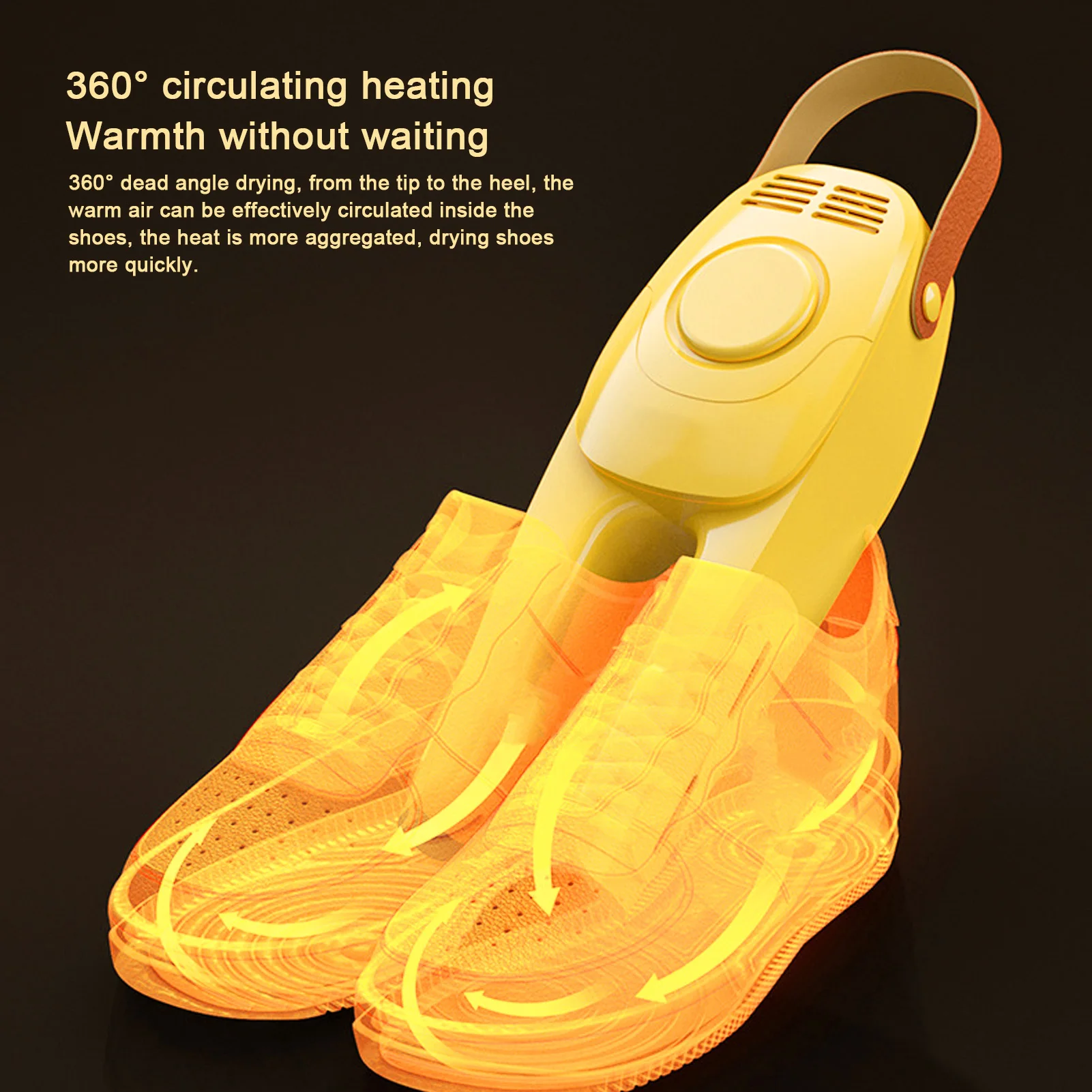 مجفف الأحذية الذكي 60 ℃   جهاز تسخين الحذاء بدرجة حرارة ثابتة مع مؤقت لمنع الحرارة الزائدة، عملية هادئة للمسكن المنزلي