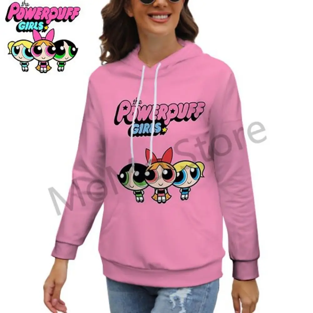 Men's Women's Hoodies The Powerpuff Girls New Kawaii Y2k 3D Print Pullovers Youthful Woman Clothes Long Sleeve S-3XL Streetwear