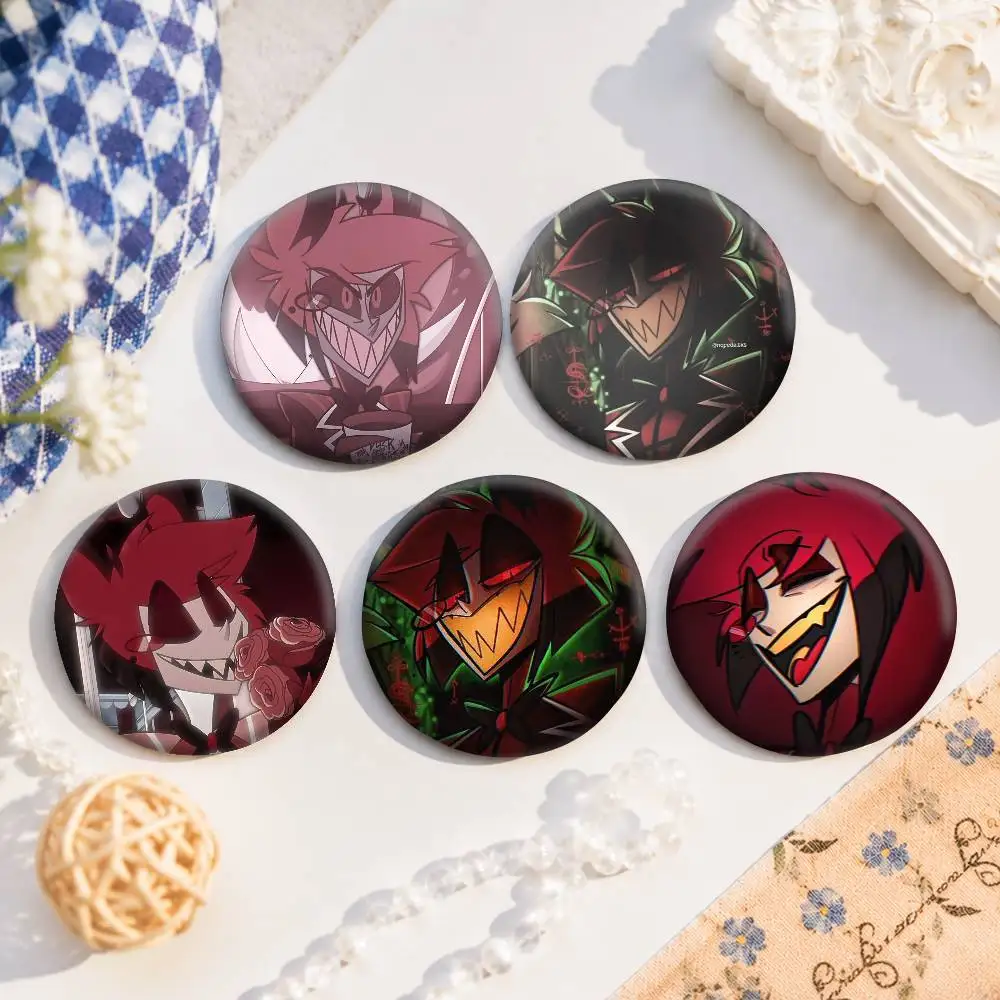 A-A-Alastor-R Tinplate Brooch Figure Icon Badge Handmade Brooches For Backpack Clothes Decoration