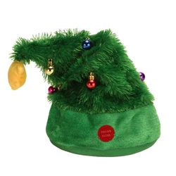 M2EA Singing Dancing Santa Hat Christmas Hat Electric Christmas Hat for Xmas Thanksgiving Halloween Party Costume
