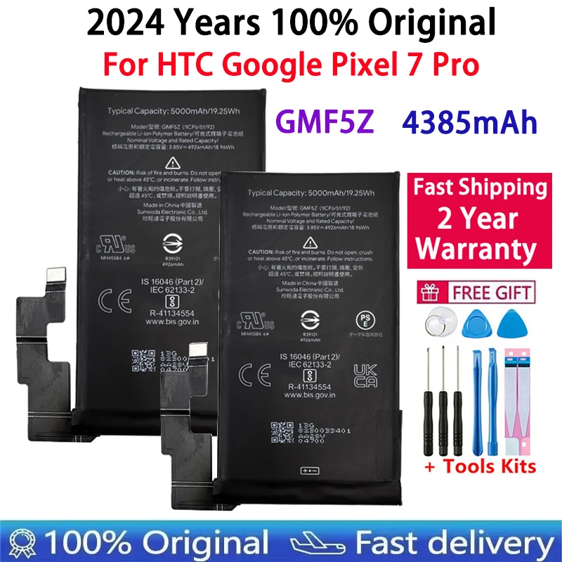 2024 Years New 5000mAh GMF5Z battery For HTC Pixel7 Pro Phone Replacement Battery For Google Pixel 7 Pro Batteries Bateria