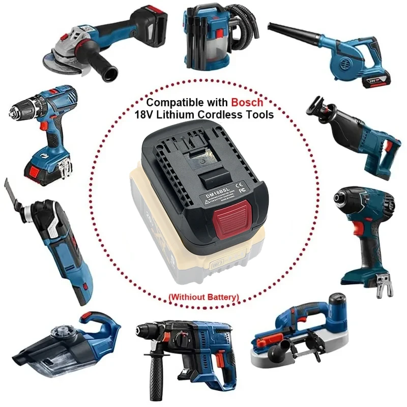 DM18BSL Batterieadapter für DW 20V Milwaukee 18V Li-Ion, umwandlung für Bosch 18V Akku-Werkzeuge – Detail 4
