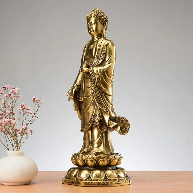 Special Offer High grade Copper worship Buddha statue standing buddha home family efficacious safe GOOD LUCK protection Talisman