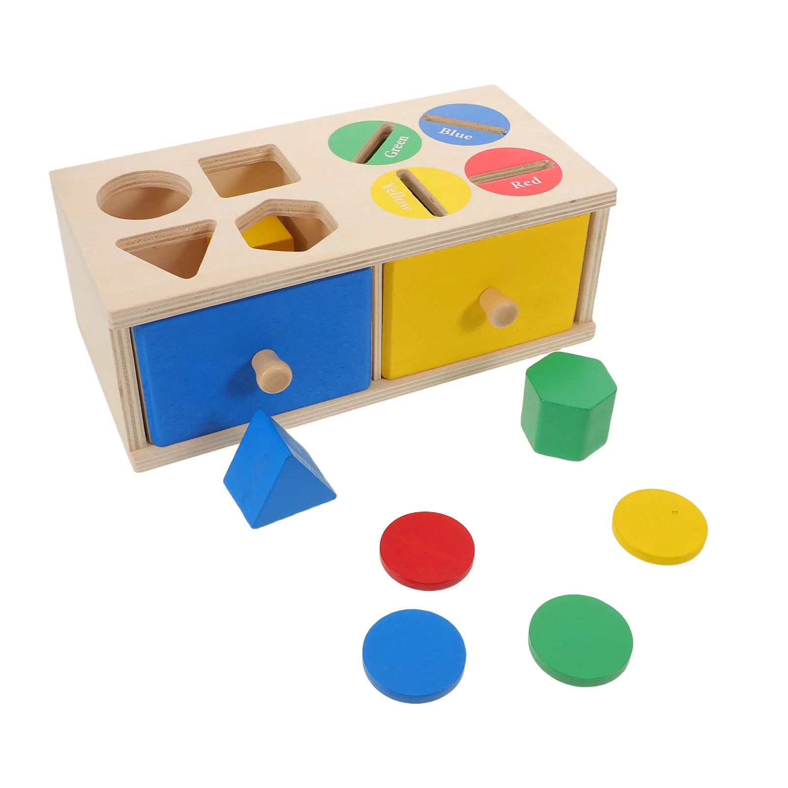 

Набор деревянных развивающих игрушек Монтессори: сортер по цвету и формам, головоломка для малышей, развивающая когнитивные способности, обучающая игра