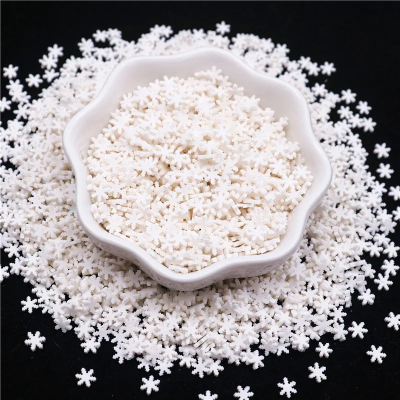 5mm Snowflake Polymer Clay Christmas Snow flake Clay Slices Sprinkles for Crafts DIY Craft Decoration Slime Filling Accessories