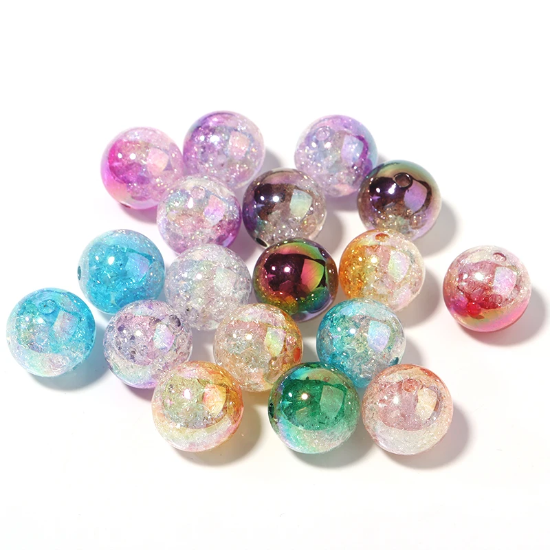 10 Stück/Set 16mm UV-farbige, geknackte Acrylperlen, zweifarbige lose Spacer-Perlen für die Schmuckherstellung, DIY Armband, Halskette, Zubehör – Detail 4