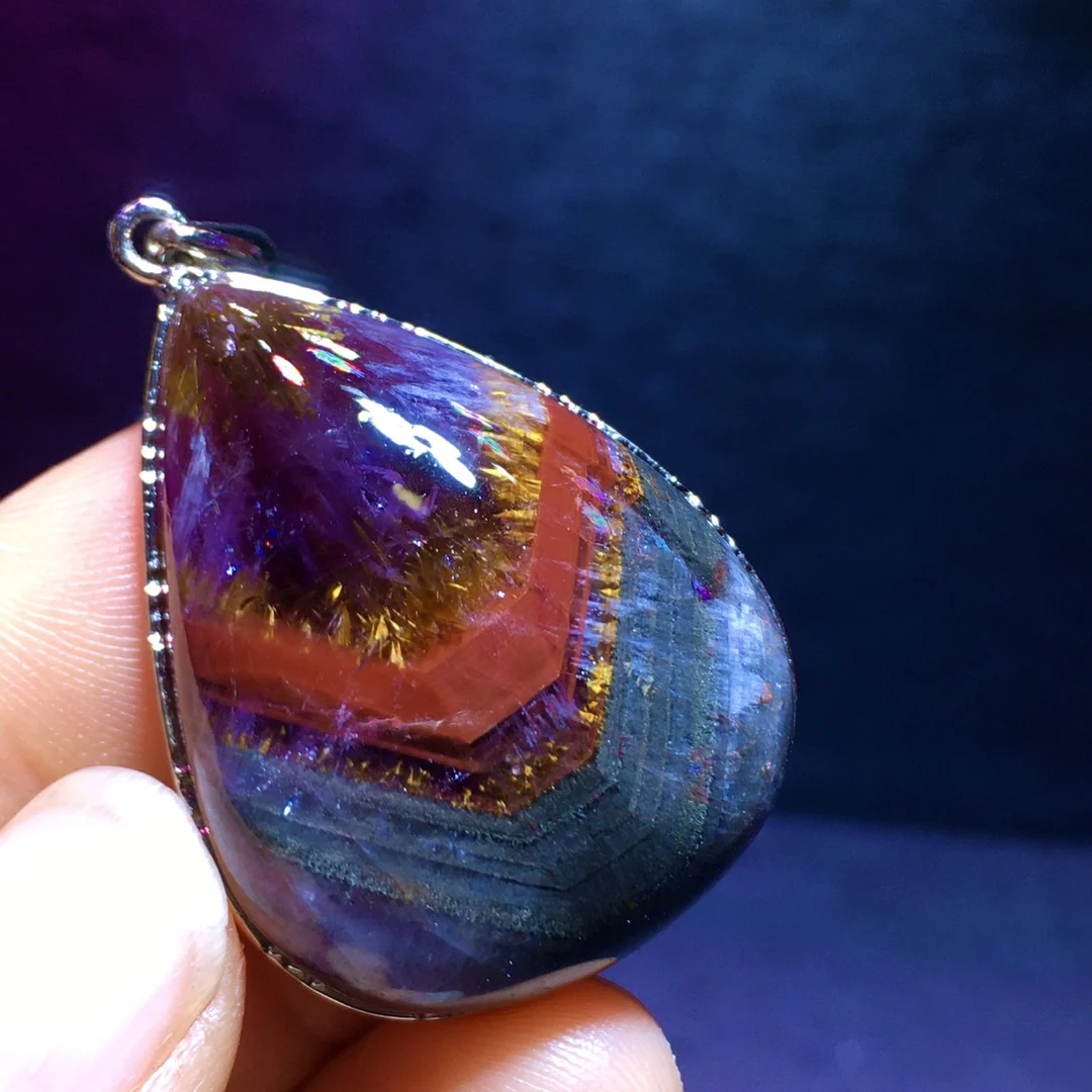 

Natural Cacoxenite Red Auralite 23 Pendant Jewelry 33.3/25.5/11.5mm Yellow Rutilated Canada Women Men AAAAA