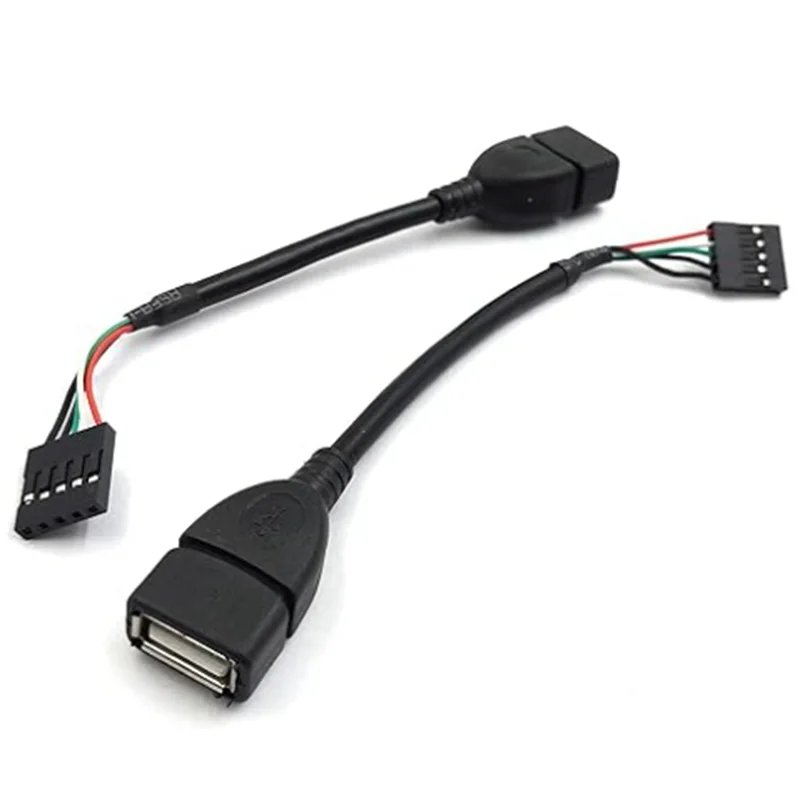 5 Pin USB Header to Dupont Cable, USB 2.0 Type A Female to Dupont 5 Pin Female Header Motherboard Cable Cord (AF/5Pin 0.1M)