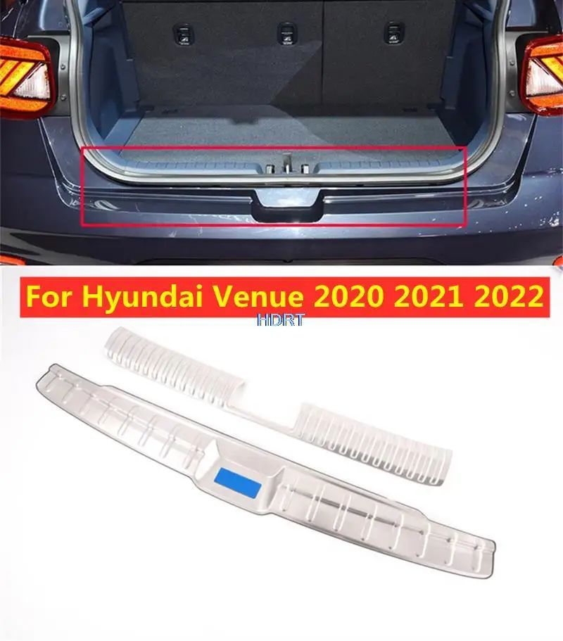 

For Hyundai Venue (IX25/Creta) 2020 2021 2022 Car Styling Stainless Steel Rear guard bumper protection window trunk plate pedal