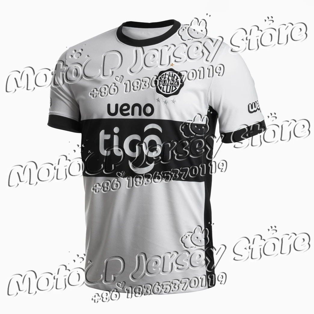 2025 nuevo Club Olimpia Home & Away Kits vestido de partido de fútbol Camiseta deportiva para hombre tejido de punto transpirable motocicleta manga corta