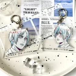 Attack on Titan Sketch Anime Keychain Women Eren Acrylic Key Chain Man Mikasa Key Ring Bag Pendant Kawaii Ornament Friend Gift