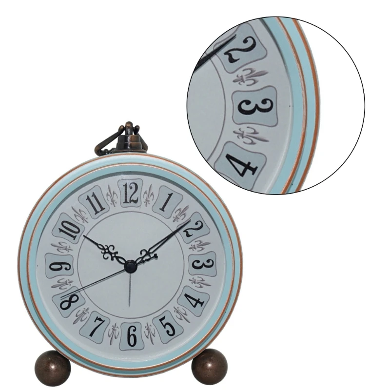 Desk Clock with Quiet Movement Metal Frame Vintage Desk Alarm Clock Drop Shipping