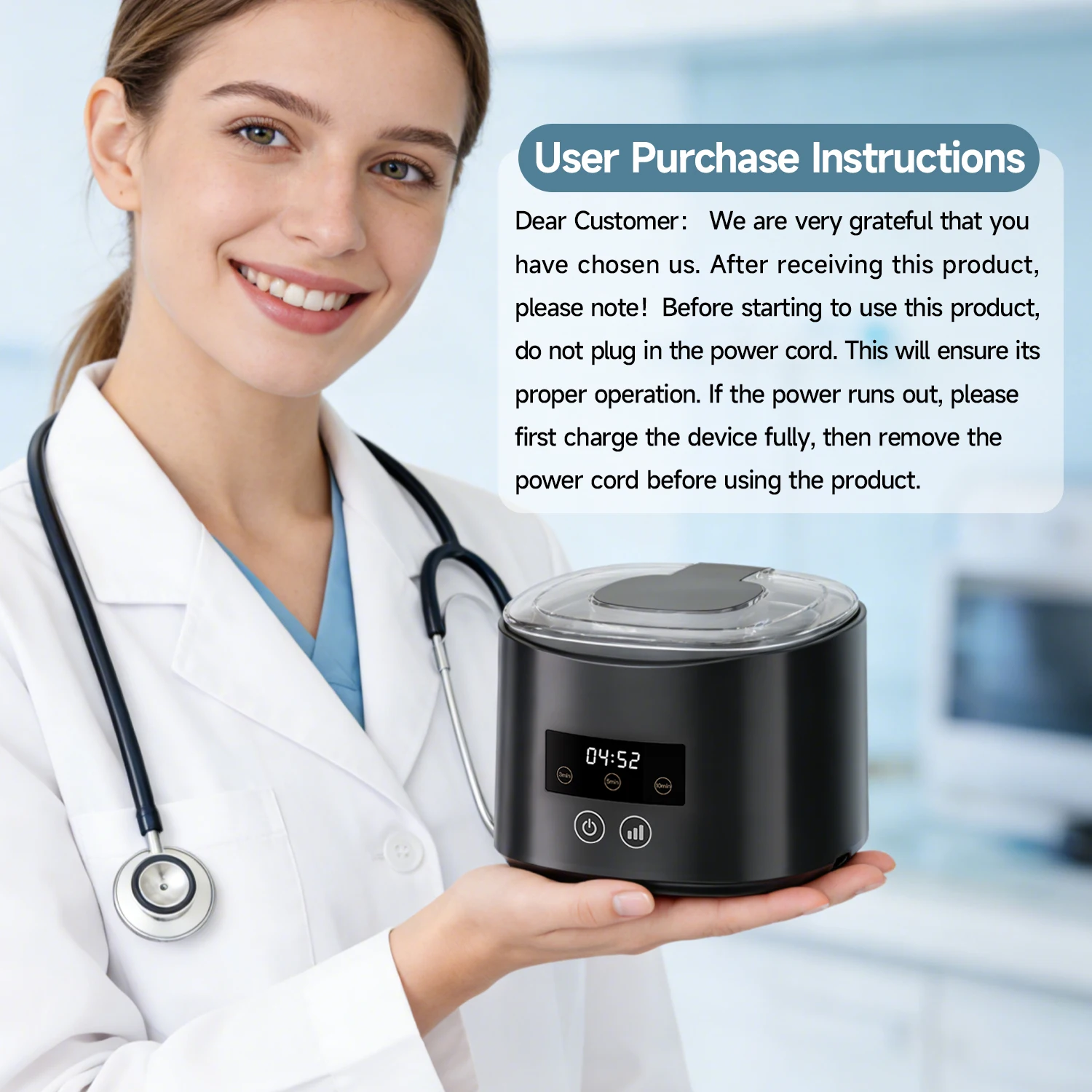 USB Rechargeable 50KHz Sonic Cleaner w/ Drain Basket & Tweezers, for Braces Retainers Aligners