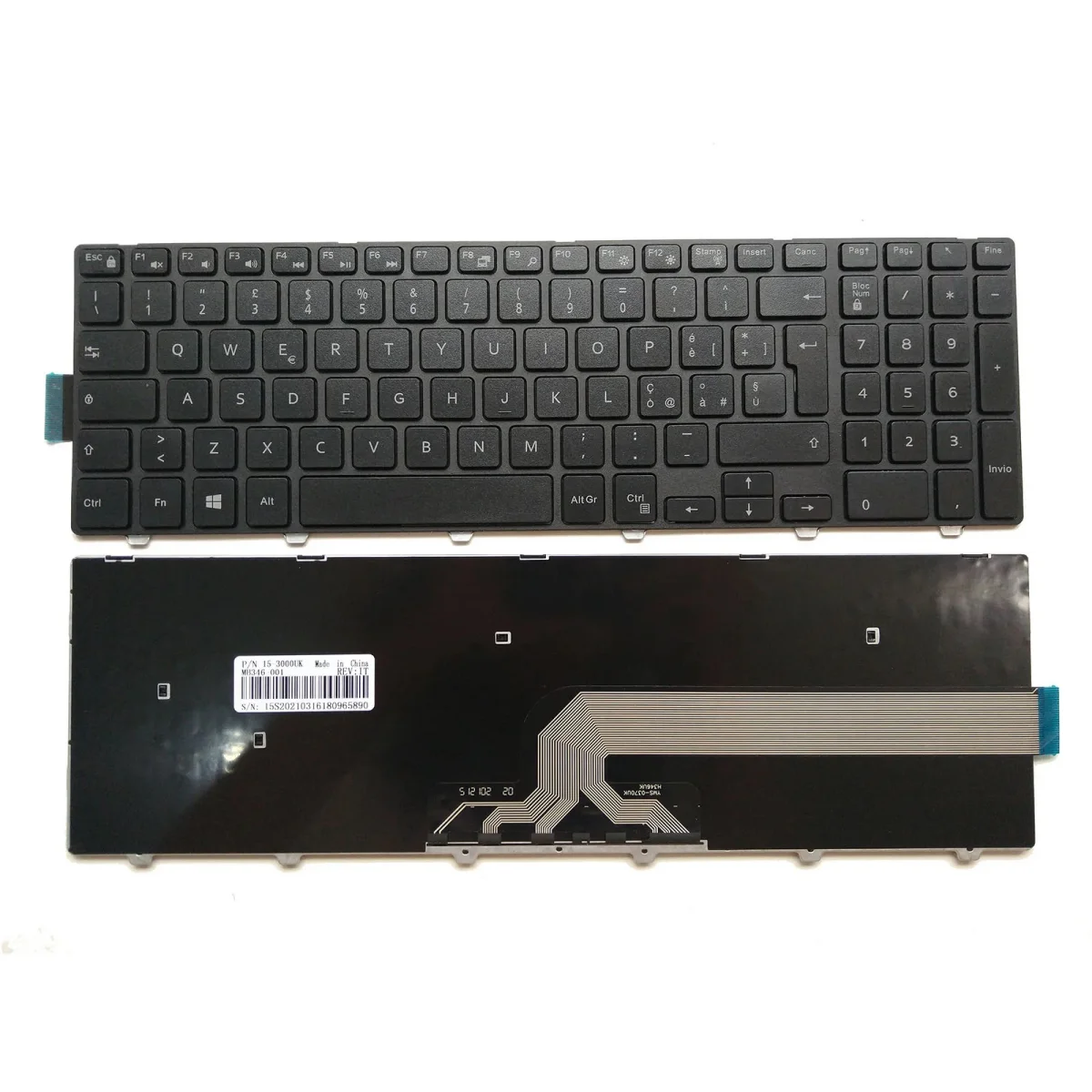 Teclado italiano para dell inspiron 15-3000 série 5000 15-3541 15-3542 3543 5542 3550 5545 5547 15-5547 15-5545 laptop layout it