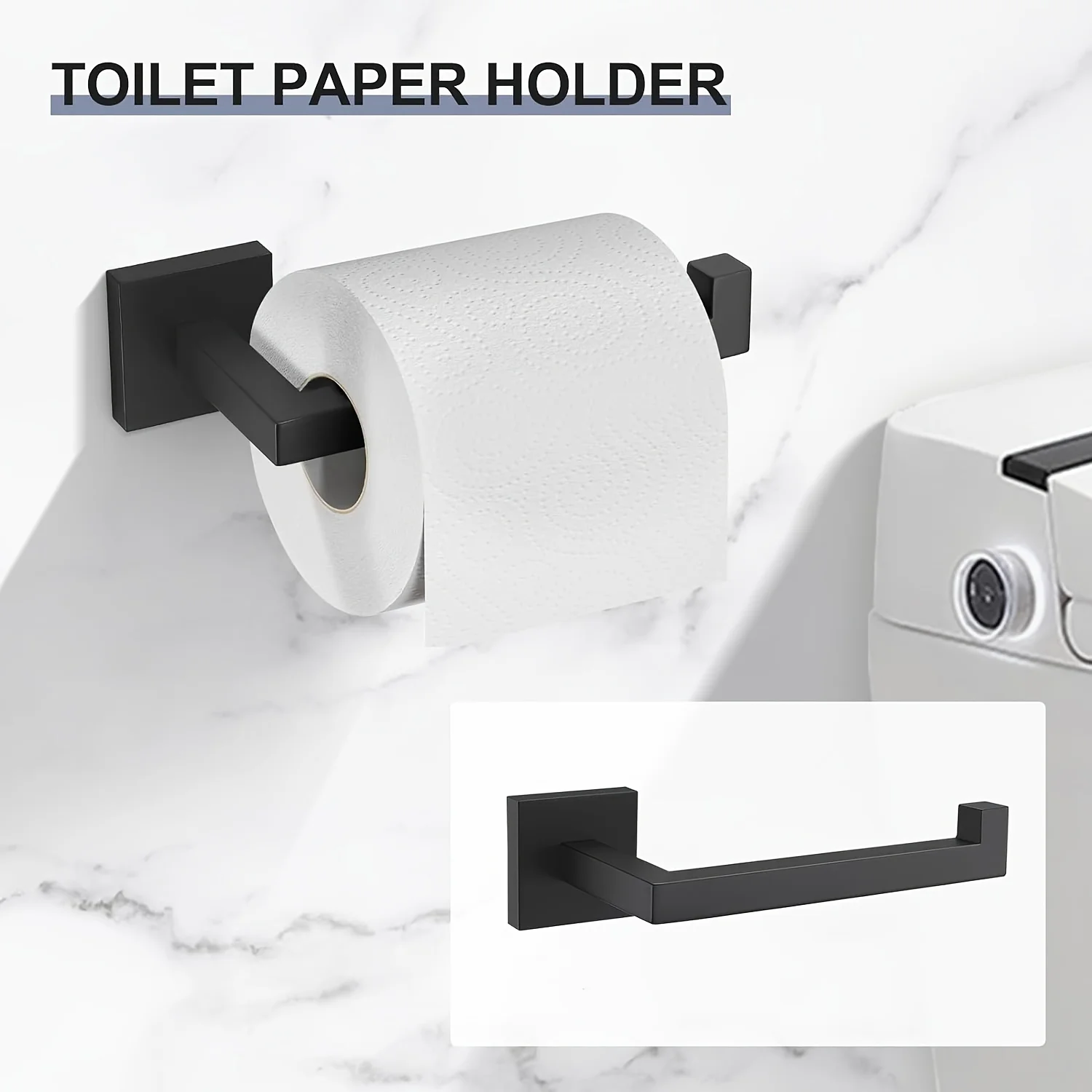 

Black/Silver Toilet Paper Holder Bathroom Paper Towel Holder Bathroom Kitchen Hardware Storage Accessories