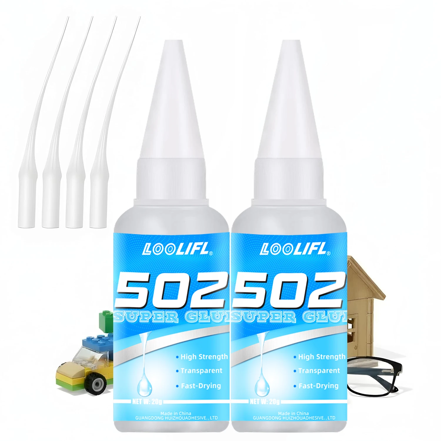 LOOLIFL 502 Super Glue Cyanoacrylate Adhesive Instant Quick-Dry Strong Bond for Metal Wood Plastic Ceramic  Tool for Daily Fixes