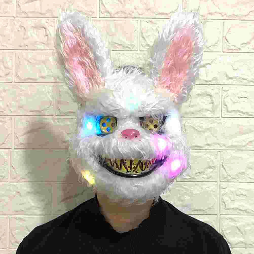 

Horror Panda Costume Glowing Bloody Rabbit Mask Halloween Funny Headgear Stuffed Bunnies