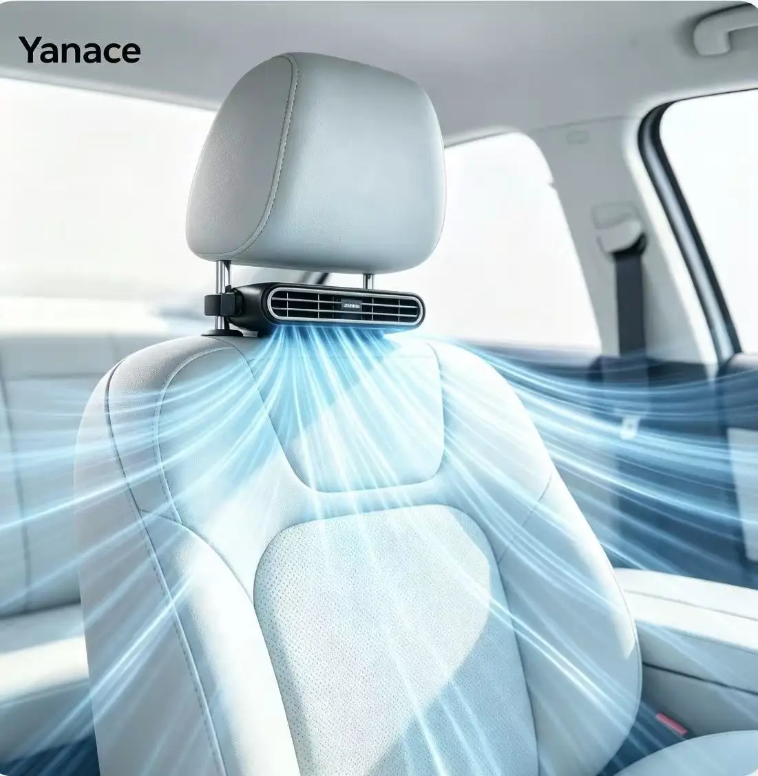 Yanace Car Seat Cooling Fan 3-Speed USB Portable Blower with 3000mAh Battery  Fast Delivery Essential Auto Accessory