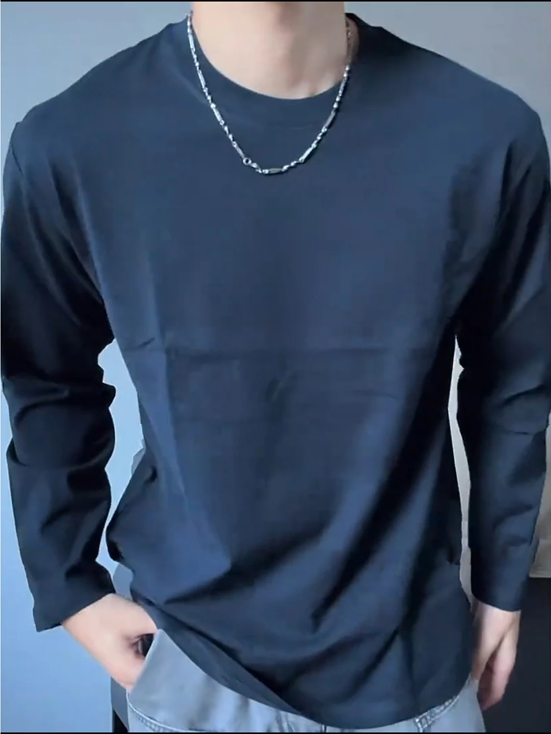 

Bla Fitn Long Sve T-irt Men's Sle Cleanfit Base Layer irt oulder Width Regular Cotton Sportswear round Ne