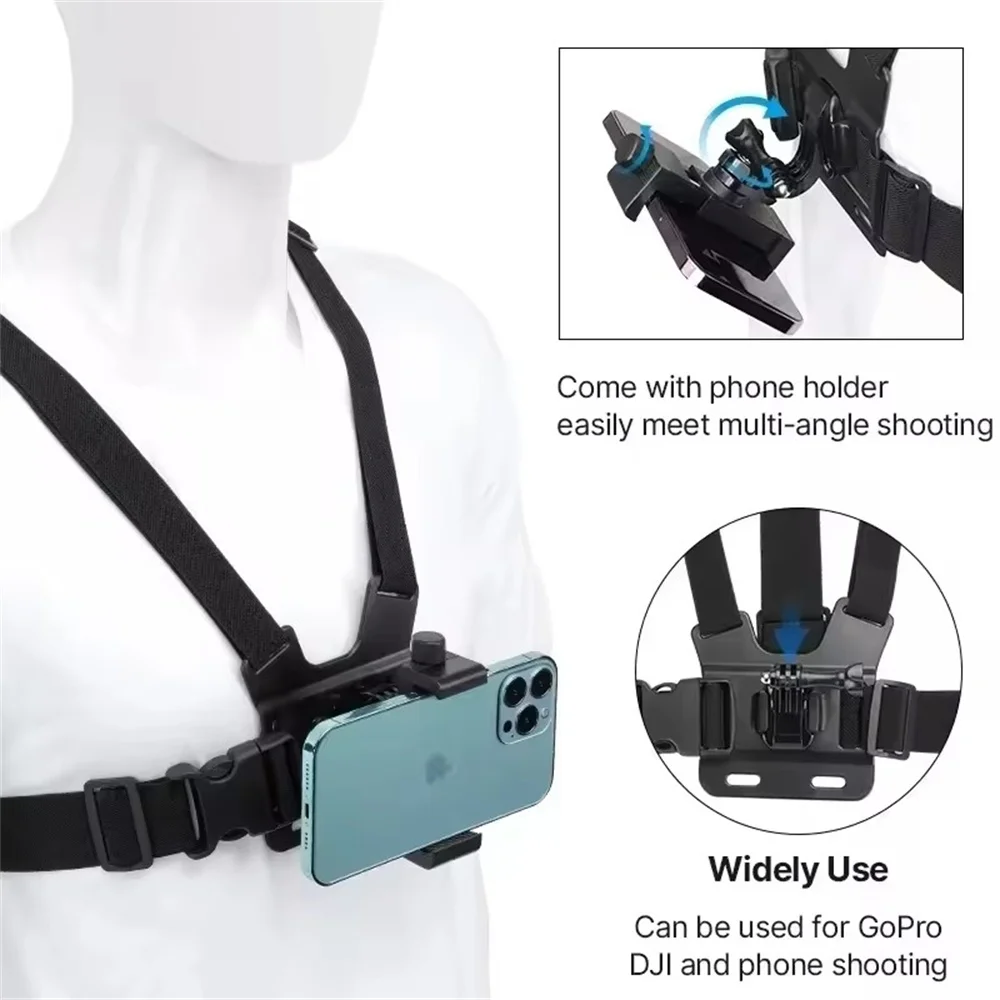 COOL DIER For GoPro Chest Strap Adjustable Harness Strap Elastic Chest Strap For GoPro Hero 13 12 11 DJI Action 4 3 Insta360 X4