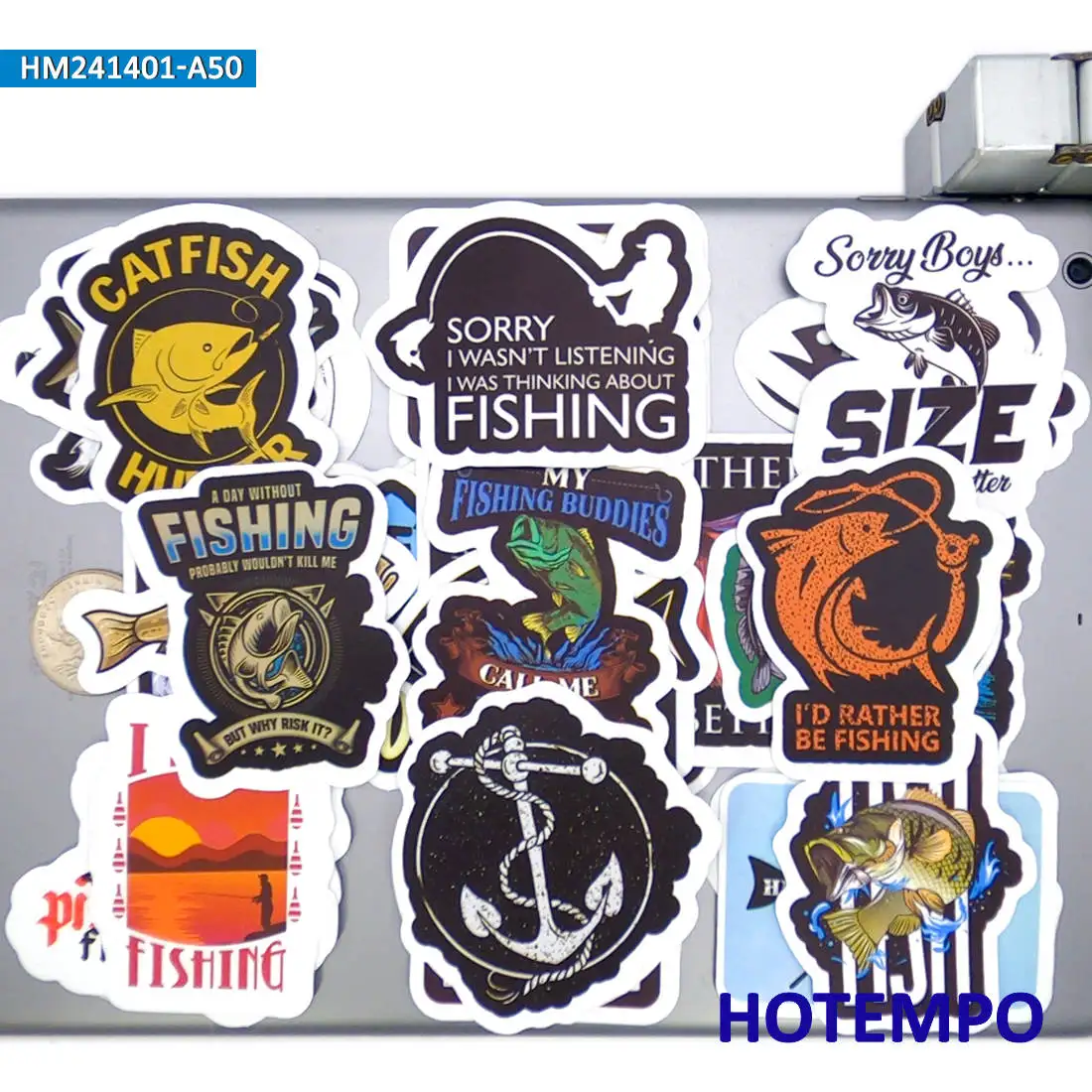 20/30/50 Stuks, Grappige Visserstijl Slogan, Ga Vissen Stickers, Geschikt voor Boten, Bagage, Scrapbook, Auto, Motorfiets, Telefoon, Skateboard, Helm, Glas, Vistank, Muur, Laptop Stickers