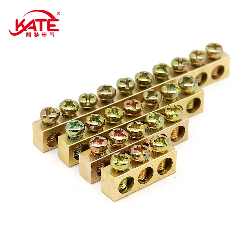 1PCS Multi-specification Terminal Block Zero Ground Terminal Brass Row Junction Box Power Distribution Cabinet Screw Connector