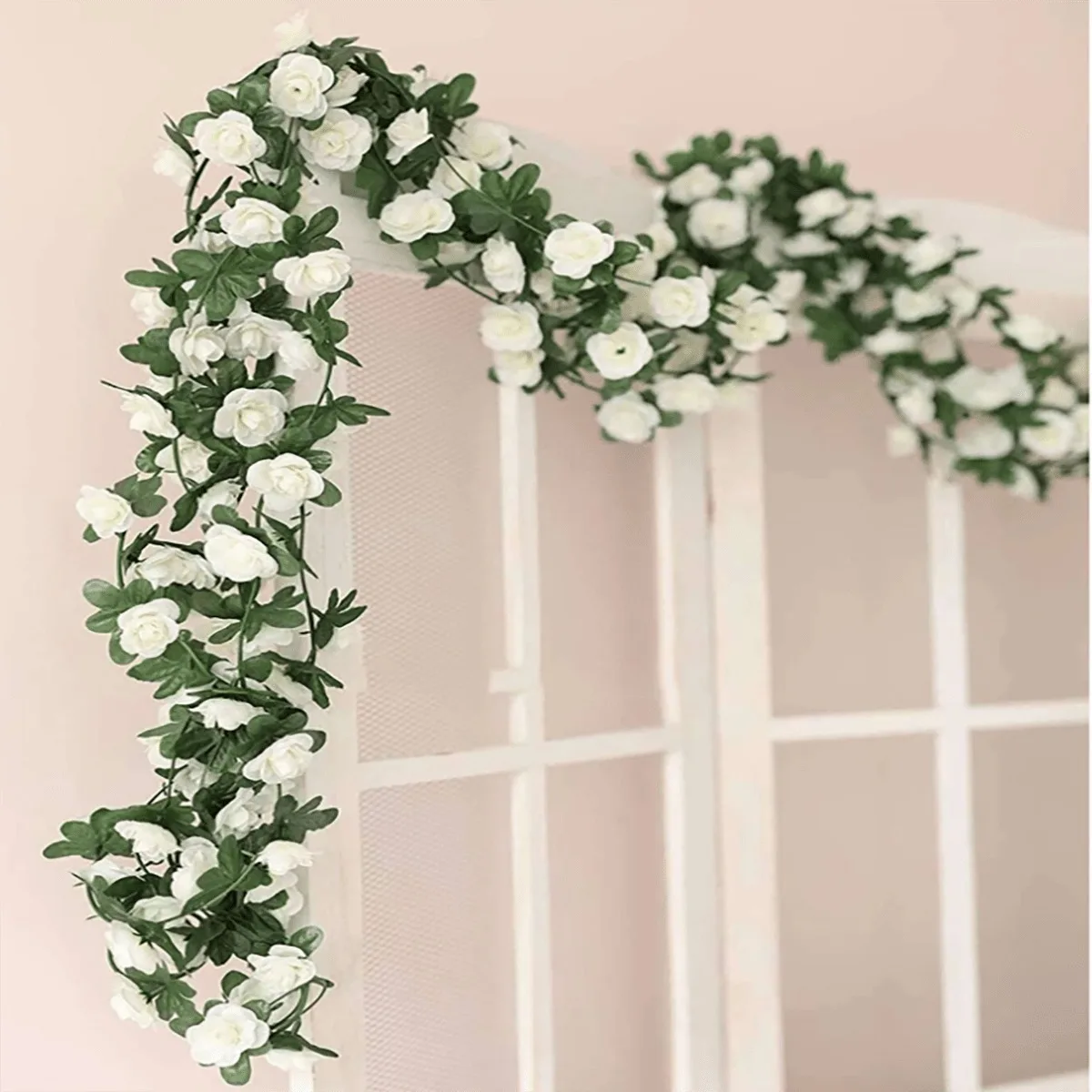 Artificial Flower Rose Garland Wedding Festival Home Room Table Outdoor Wall Room Decoration Garden Diy High Quality Gifts Party view 2