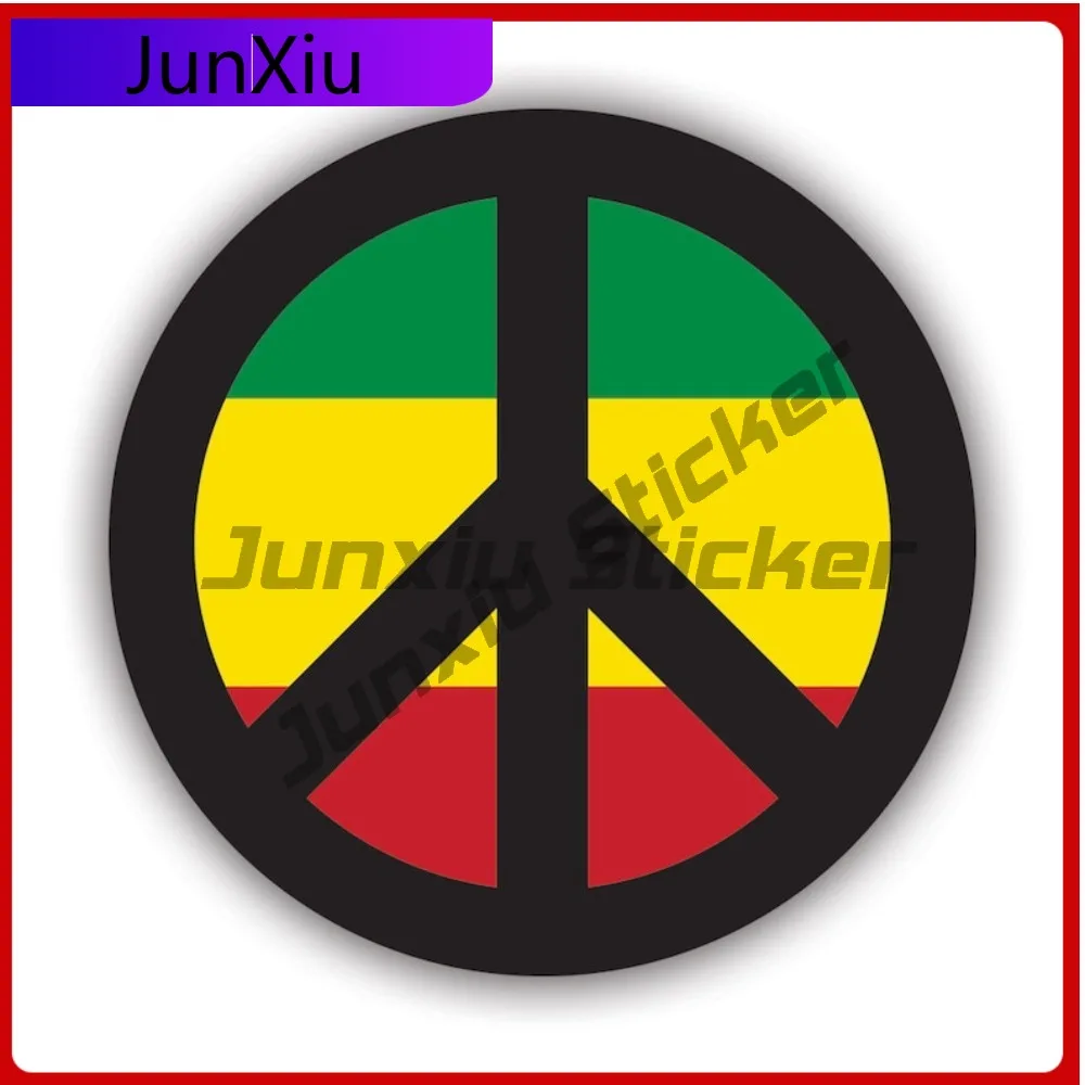 

Round Peace Symbol With Rasta Colors Funny Car Waterproof Vinyl Decal For Mobile Phones Outdoor Outdoor Creative Creative Unique