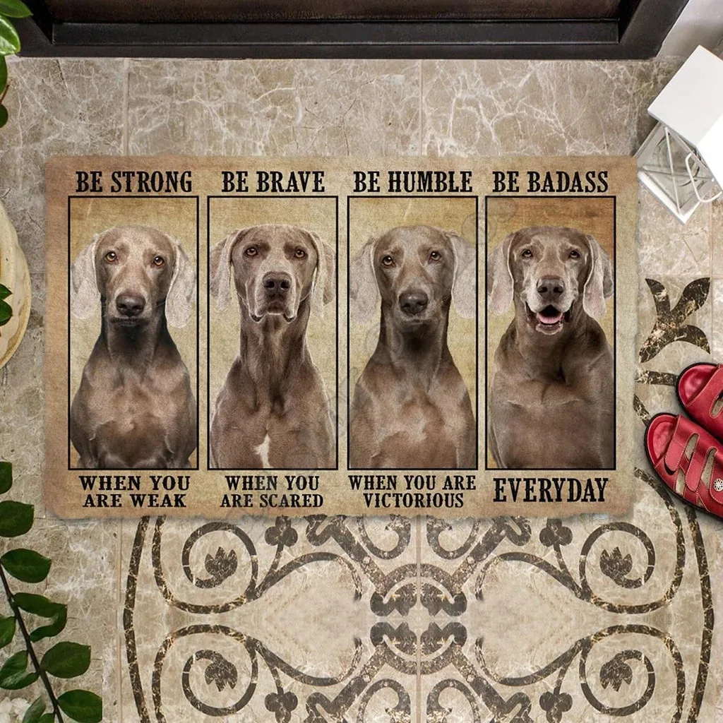 Staffordshire Bull Terrier/Weimaraner Doormat Porch Rug Mats Floor Carpet 3D Print Indoor Outdoor Doormat Non-slip Love Dog Gift