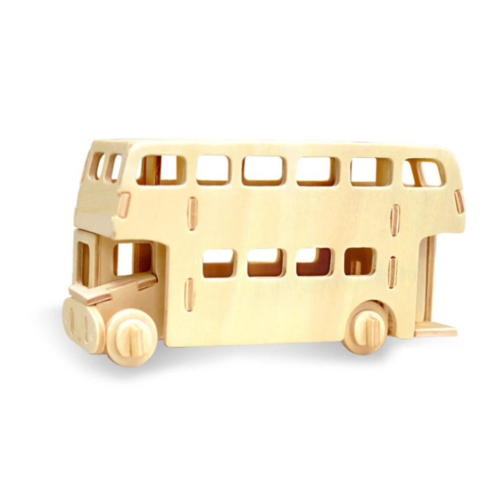 

3d Puzzle Educational Toys Puzzles Bus Simulation Assembly for Kids Wooden