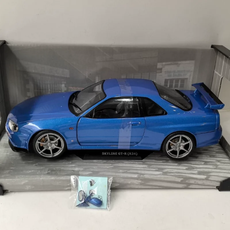 Solido 1/18 مقياس SKYLINE GT-R R34 سبيكة سيارة نموذج مجموعة ثابتة زينت هدايا العيد اللعب هدية تذكارية #1