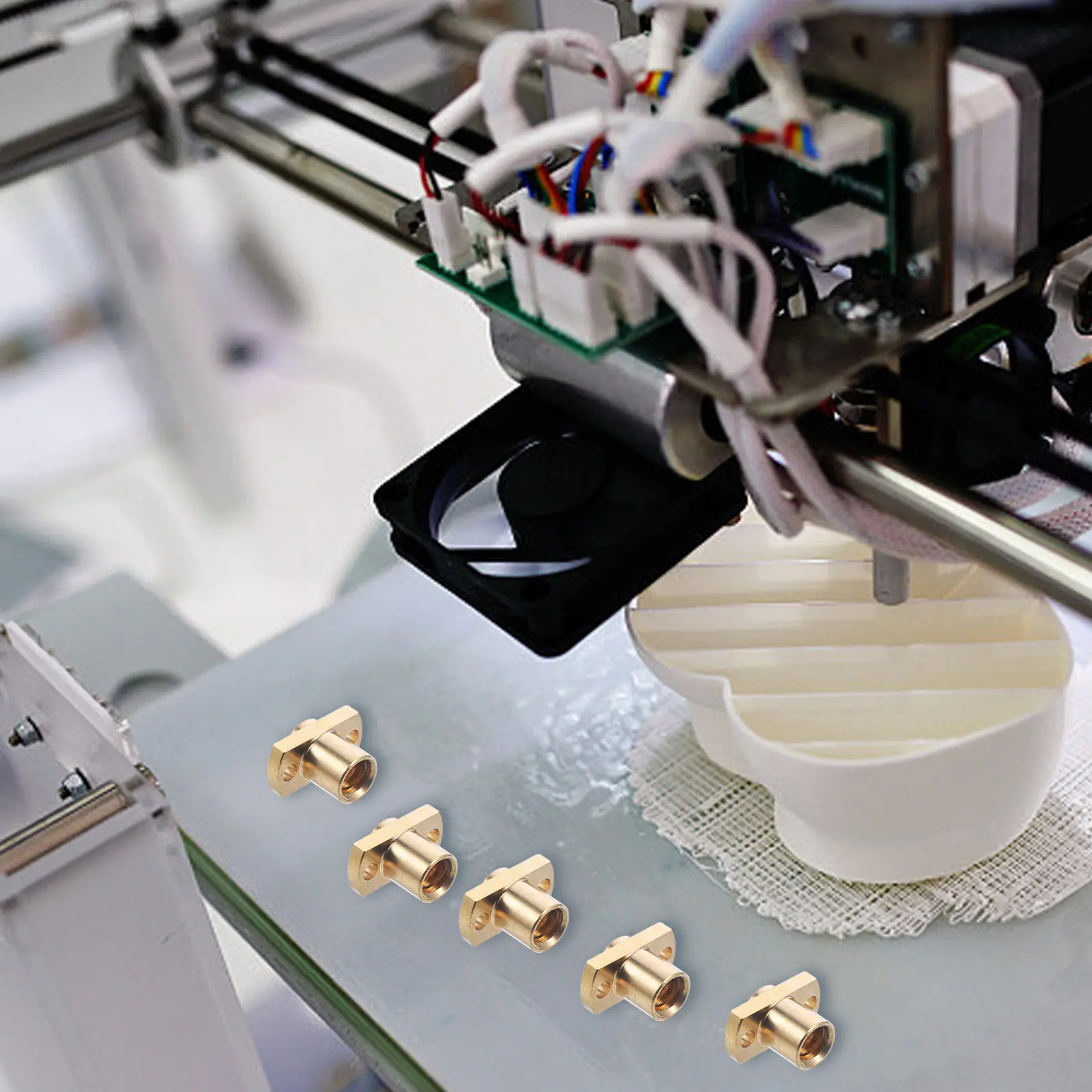 

6Pcs 3D Printer Parts T8 Nut Trapezoidal Brass Screw Lead Screw 2Mm Lead Long Service Life T8 Nut 3D Printer Parts