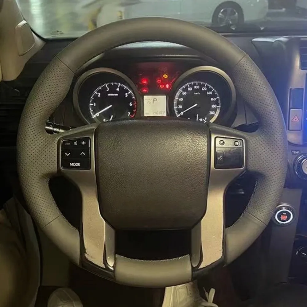 

Чехол на руль автомобиля, нескользящая кожа из микрофибры для Toyota Land Cruiser Prado 2010-2011 2012-2014, чехол на руль