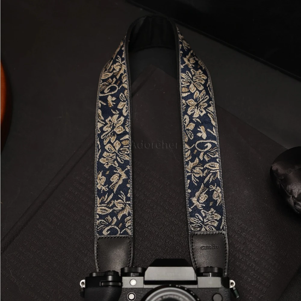 4.0cm Width Camera Strap Adjustable Embroidered Style Digital Camera Shoulder Strap Micro Single Strap Accessories