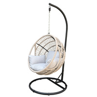 Modern Egg Shaped Rope Pe Rattan Swing Chair Outdoor Furniture Natural Garden Swing Seat Chair Hanging Wicker Hammock Chair