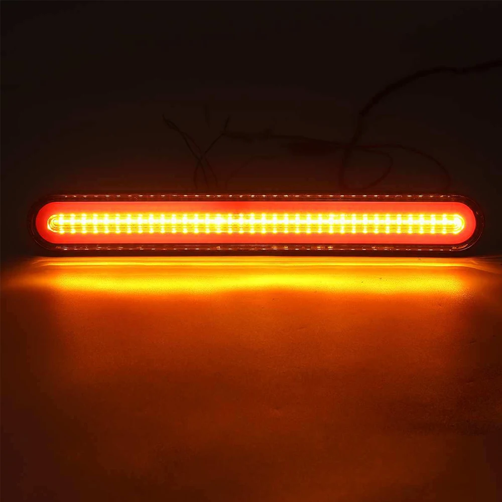 Waterproof LED Trailer Truck Brake Light 3 in1 Neon Halo Ring Tail Brake Stop Turn Light Sequential Flowing Signal Light Lamp