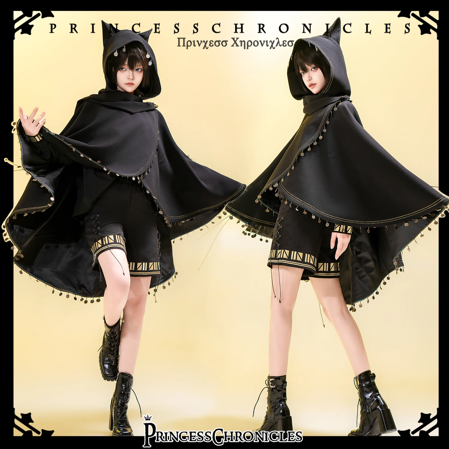 ~Black Cat~Zwarte Ouji Lolita Cape met coole kattenoorkap van Princess Chronicles VOORBESTELLING / 2 maanden