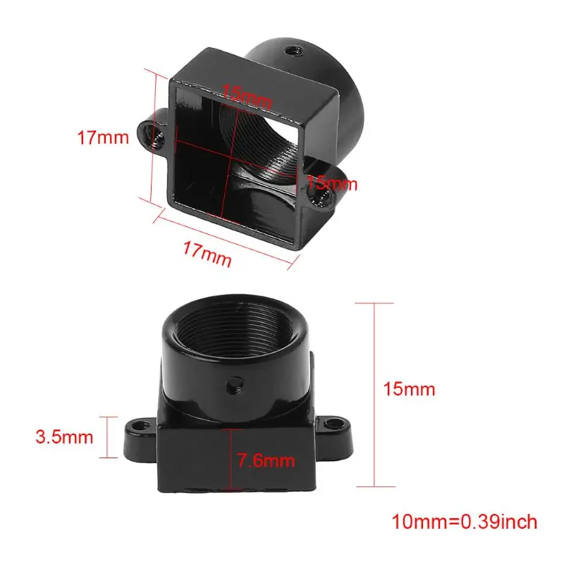 CCTV Security Camera Lens Holder PCB Board Module Lens Mount Connector Black