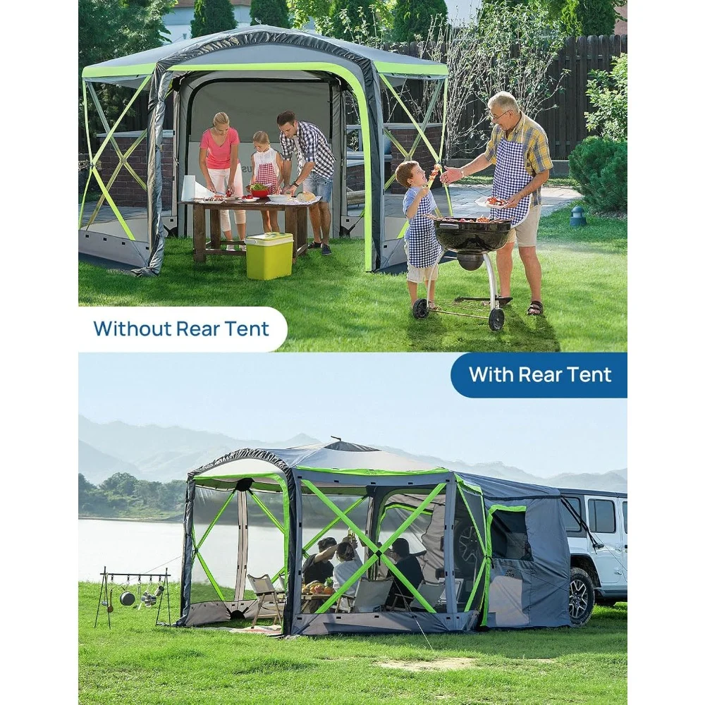 Dual-Use Pop Up SUV Tent for Camping, 12x12 Ft Outdoor Gazebo Screen Tents, SUV Tailgate Tent for Family Vehicle Camping