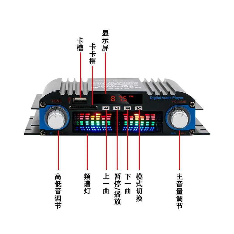 AMPLIFICADOR DE POTENCIA ESTÉREO para coche, miniamplificador de potencia pequeño con Bluetooth, 12V, gran oferta