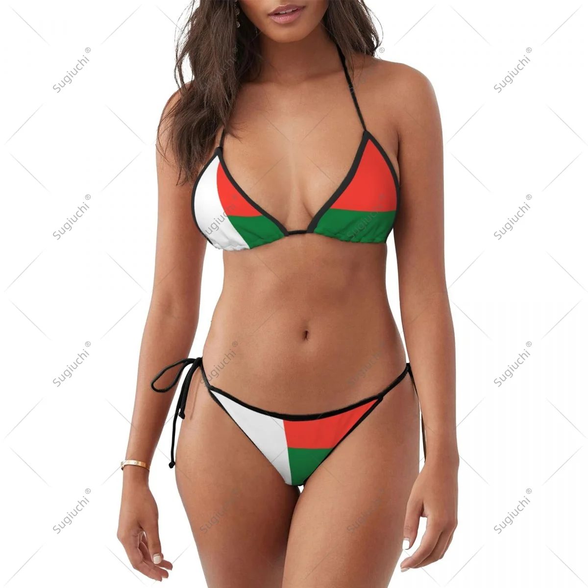 

Women Girls Bikini Madagascar Flag Swimsuit Sets Three Point Beachwear Swimming Bathing Beach Party Suits Sexy Mujer
