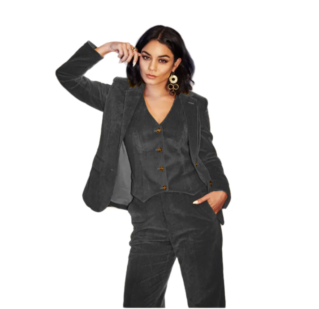 Women's Suit Corduroy 3-piece Suit (suit + Vest + Pants) Commuting Casual Elegant Women's Wear New in Matching Sets to Dress