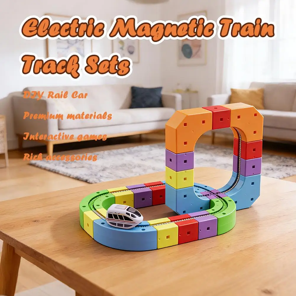 Nieuwste Magische Spoor Trein Kubus Elektrisch Gemonteerd Magnetische Rail Bouwstenen Accessoires Educatief Speelgoed Kinderen Verjaardagscadeautjes
