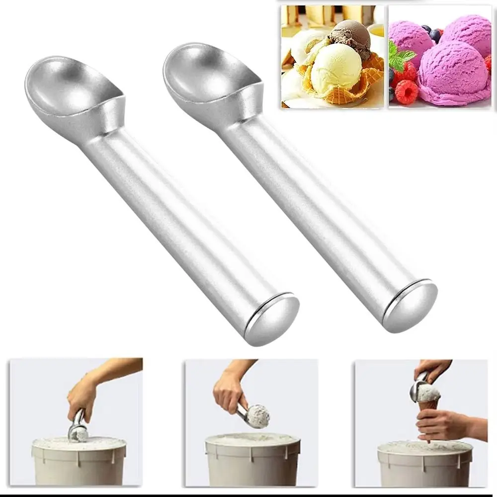 

2Pcs Creative Ice Cream Dessert Spoon Portable Dishwasher Safe Ice Cream Ball Digger Lightweight Rust-proof Fruit Ball Spoon