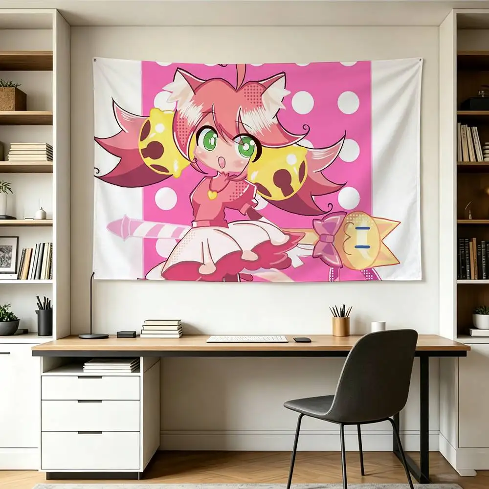 mew mew P-PINK Deltarune Flags Wall Hanging Background Art Banner for Bedroom Home Outdoor Decor