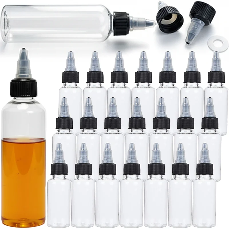 Clear Squeeze Bottles with Caps Plastic Empty Bottle for Hair Dye Pigment Dispenser Bottles Leak-Proof Liquid Ink Container