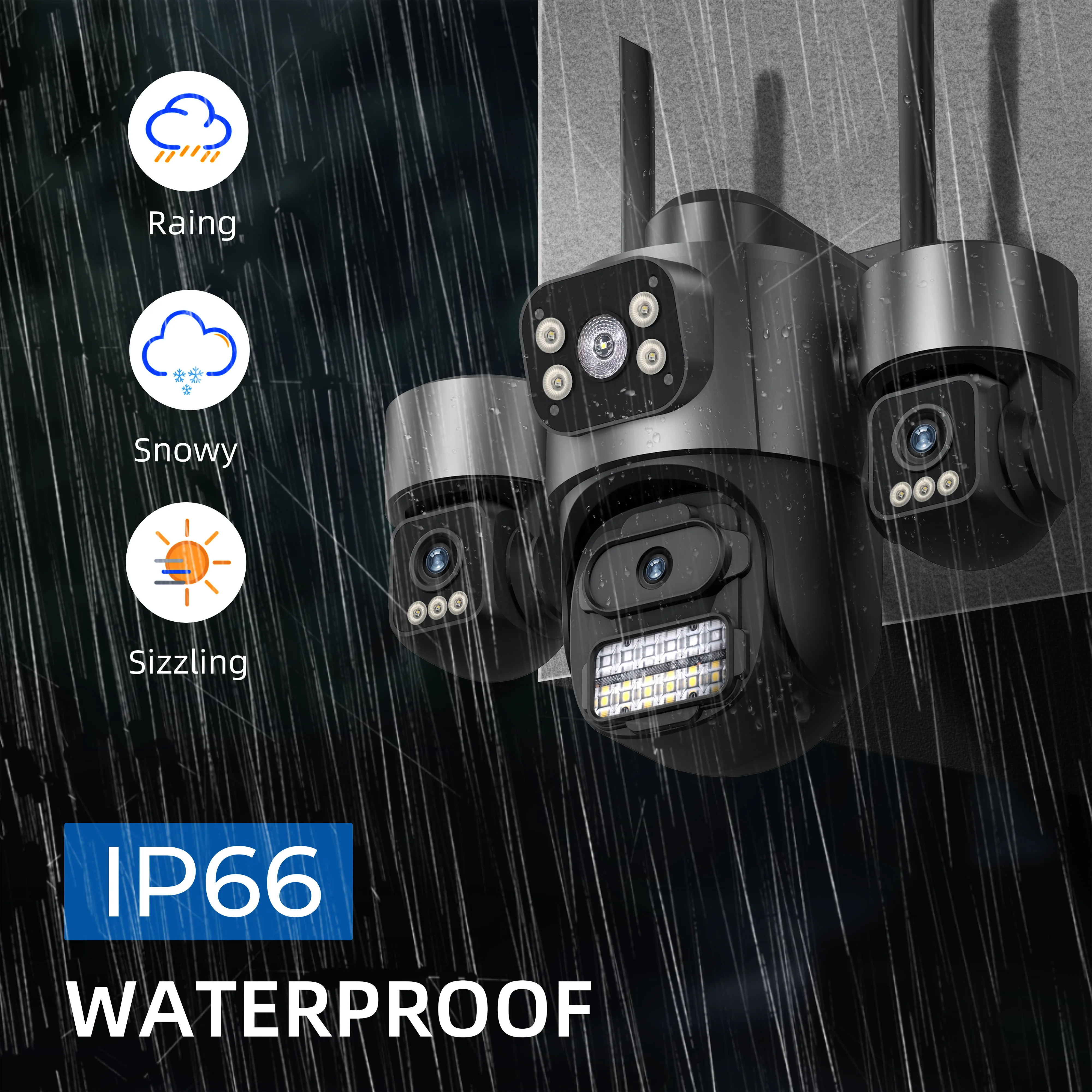 Kamera IP WIFI HD 15MP z trzema ekranami i trzema obiektywami, kamera IP z podwójnym obiektywem 10MP z automatycznym śledzeniem, wodoodporna IP66, kamera bezpieczeństwa CCTV iCsee