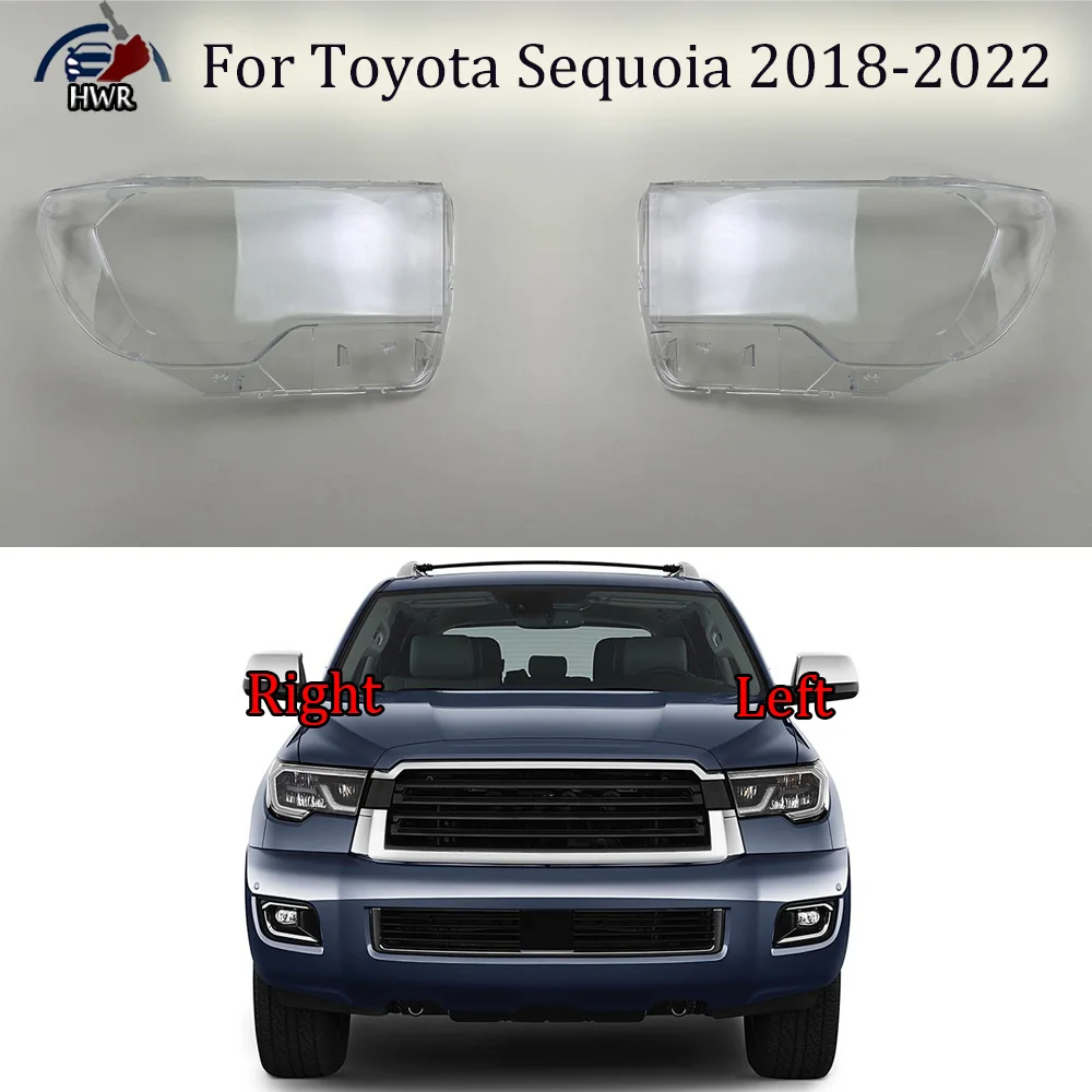 For Toyota Sequoia 2018 2019 2020 2021 2022 Front Headlight Cover Transparent Shade Lampshade Headlamp Shell Lens Plexiglass