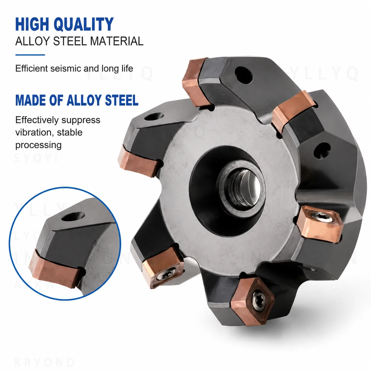 45 Degree High Feed Face Milling Cutter Head for SNMX1205 Double Sided 8 Edge Inserts Low Resistance Roughing Tool