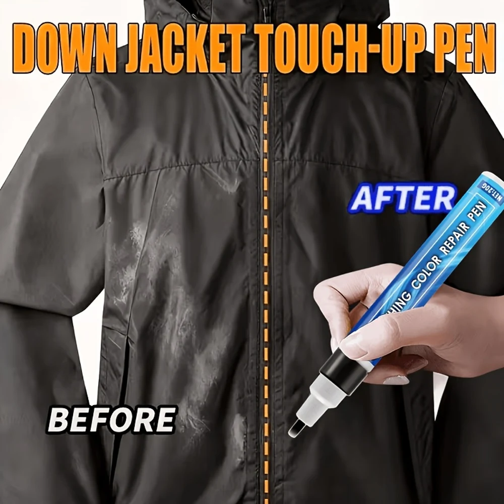 JOKJOK Upgraded Black Clothing Color Repair Pen, Quick-Drying Fine Tip, Suitable for T-shirts, Jeans, and Leather Jackets, Ideal